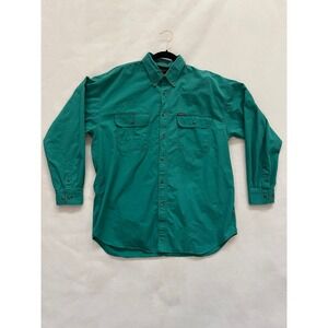 Tango by Max Raab Teal Long Sleeve Button Up Shirt Men's Large Cotton